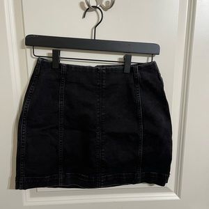 Black Mini Denim Skirt